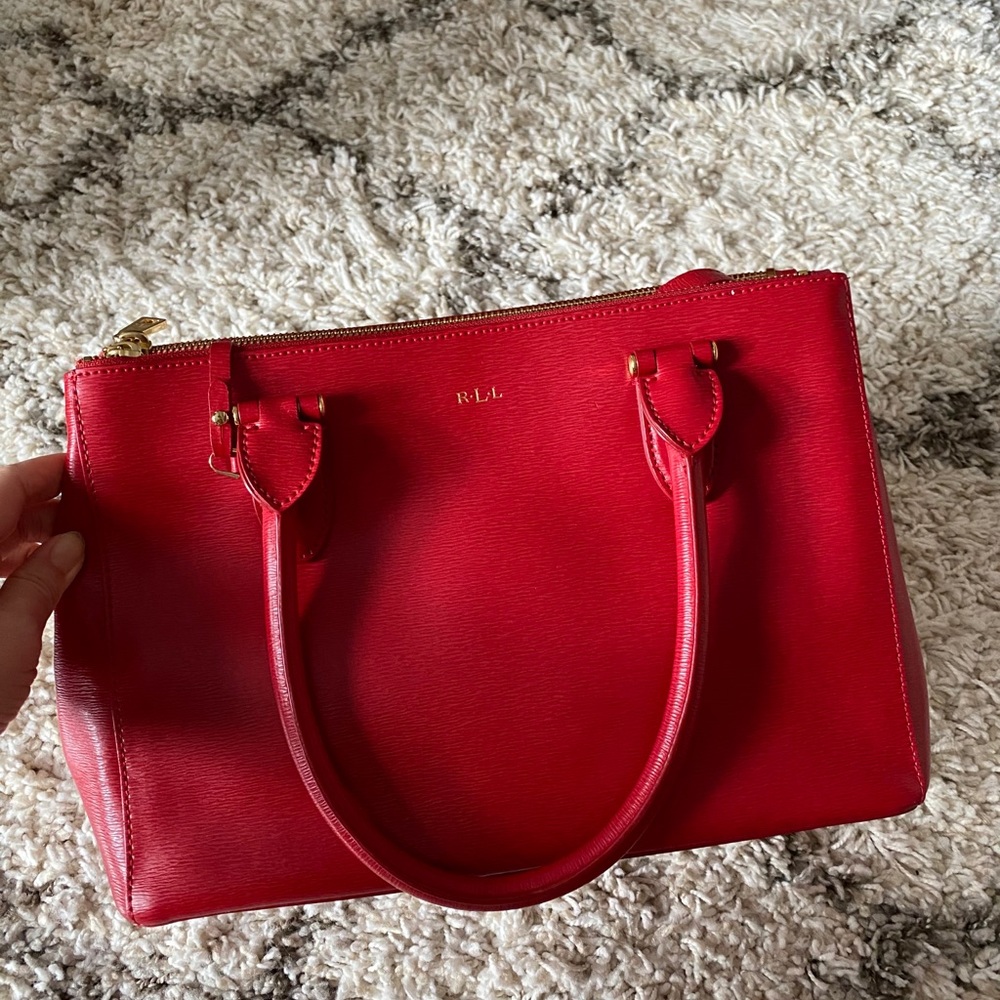 Ralph lauren leather handbags red